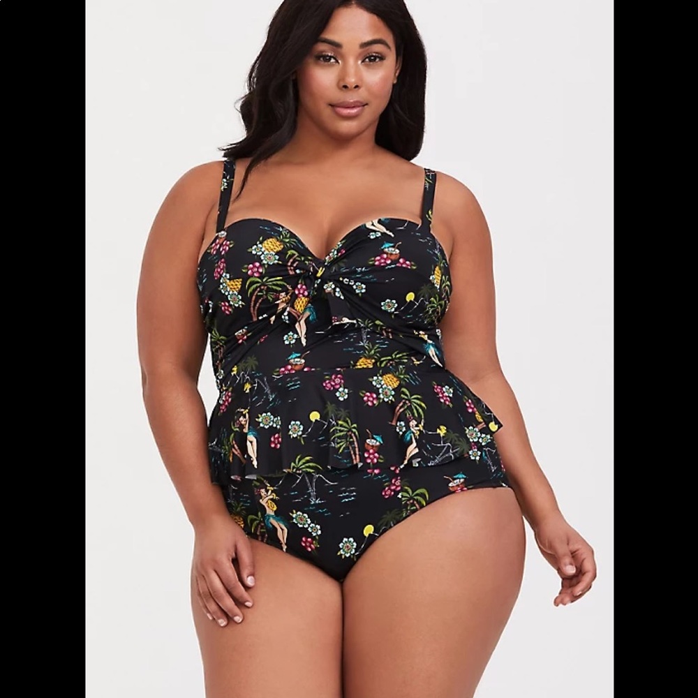 Torrid peplum two piece swim suit